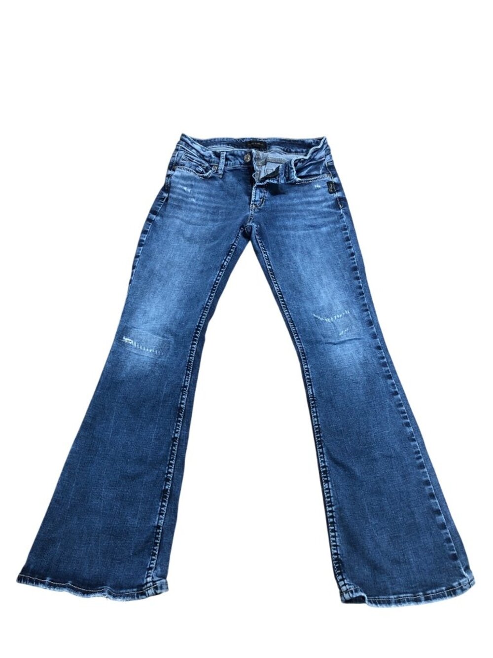 Silver Jeans Co. Elyse Bootcut Jeans Womens 27x31 Flare Denim Blue Stretch Curvy